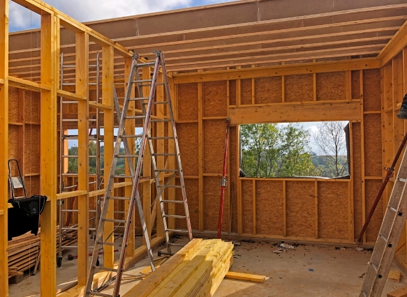 intérieur construction maison en bois